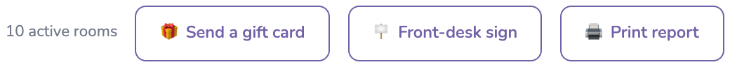 The Send a gift card button in the Your rooms header, beside Print report